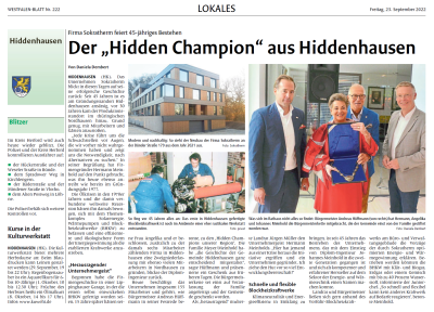 Hidden Champion Artikel Westfalen-Blatt 23.09.2022